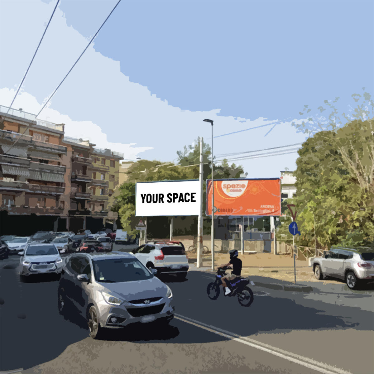 SPAZIO PUBBLICITARIO 600 x 300 Via Alessandro Bocconi (ANCONA) Dal 19/10/2026 al 01/11/2026 14 giorni